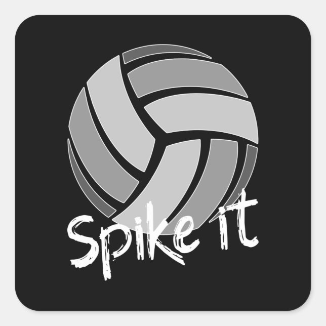 Spike it volleyball square sticker (Front)