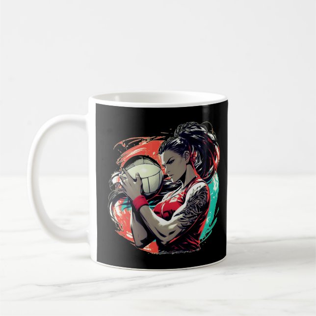 Spike, Kick, Swing! Volleyball, Soccer & Softball Coffee Mug (Left)