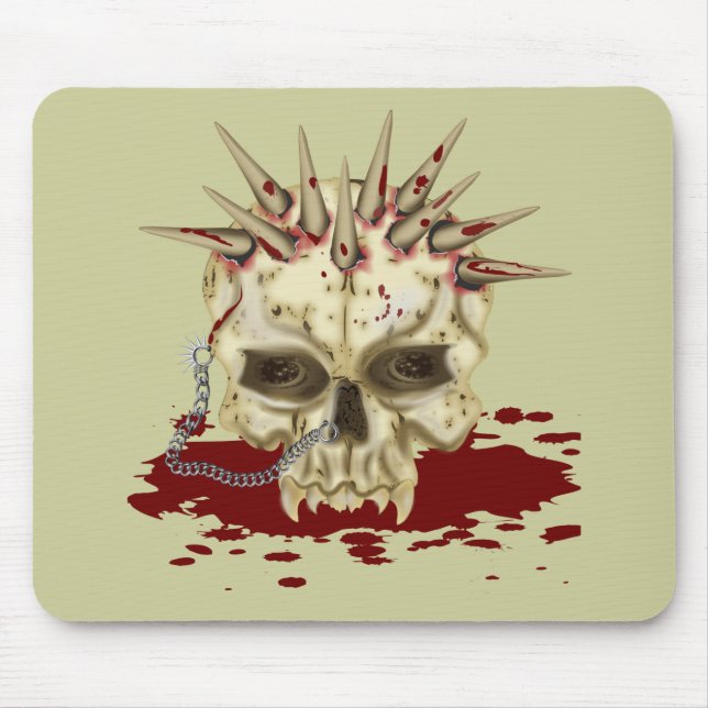 Spike Skull Mouse Pad (Front)