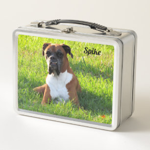 Spike the Boxer Dog - Personalized Metal Lunch Box
