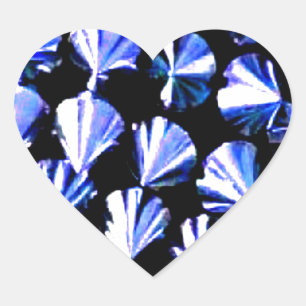 Spiked Blue Silver Metal Heart Sticker