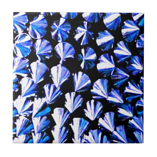 Spiked Blue Silver Metal Tile (Front)