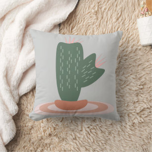Spiked Cactus on Rug Throw Pillow