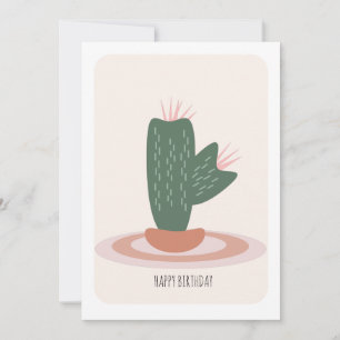 Spiked Cactus Tall Plant Birthday Card