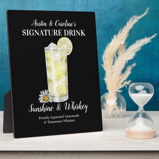 Spiked Lemonade • PERSONALIZE this Signature Drink Plaque (Side)