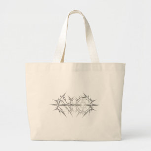 Spiked "NO" Ring Slash Large Tote Bag