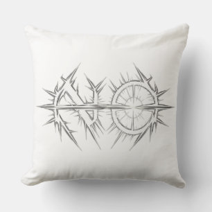 Spiked "NO" Ring Slash Throw Pillow