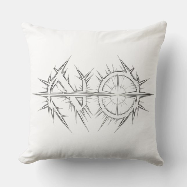 Spiked "NO" Ring Slash Throw Pillow (Front)