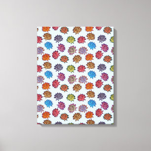 Spiked Rose Print, Modern Style Floral Pattern Canvas Print