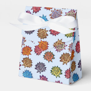 Spiked Rose Print, Modern Style Floral Pattern Favor Box