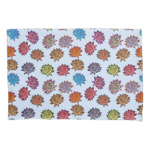 Spiked Rose Print, Modern Style Floral Pattern Pillowcase