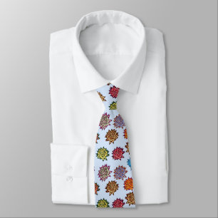Spiked Rose Print, Modern Style Floral Pattern Tie
