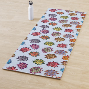 Spiked Rose Print, Modern Style Floral Pattern Yoga Mat