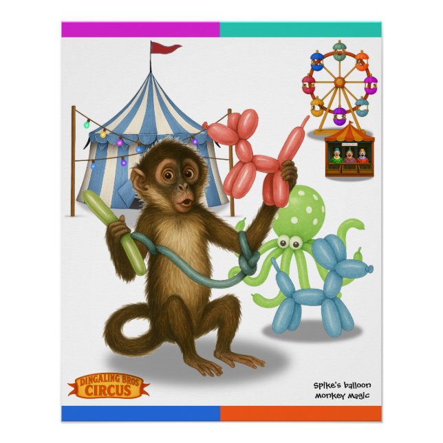 Spike's balloon monkey magic poster (Front)