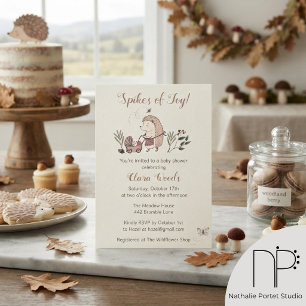 Spikes of Joy Hedgehog Baby Shower Invitation