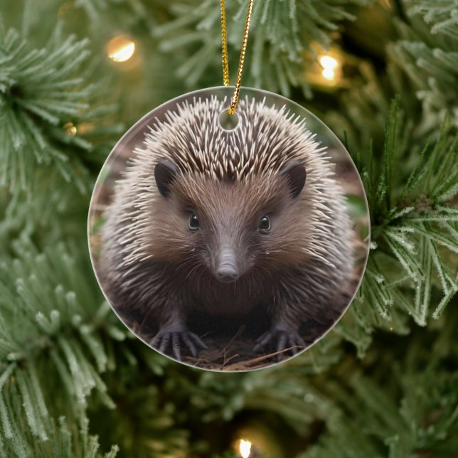 **"Spiky Beginnings: The Adorable Baby Echidna"** Ceramic Ornament (Tree)