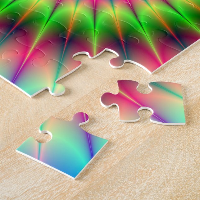 Spiky Colour Explosion Jigsaw Puzzle (Side)