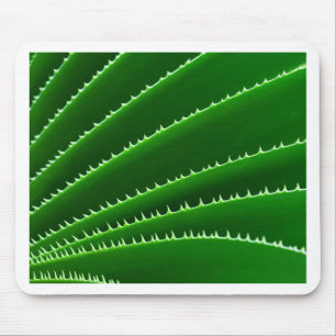 Spiky Green Leaf Pattern Mouse Pad