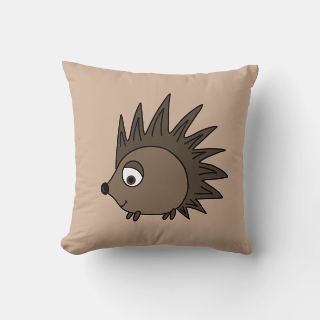 Spiky Hedgehog Throw Pillow (Front)