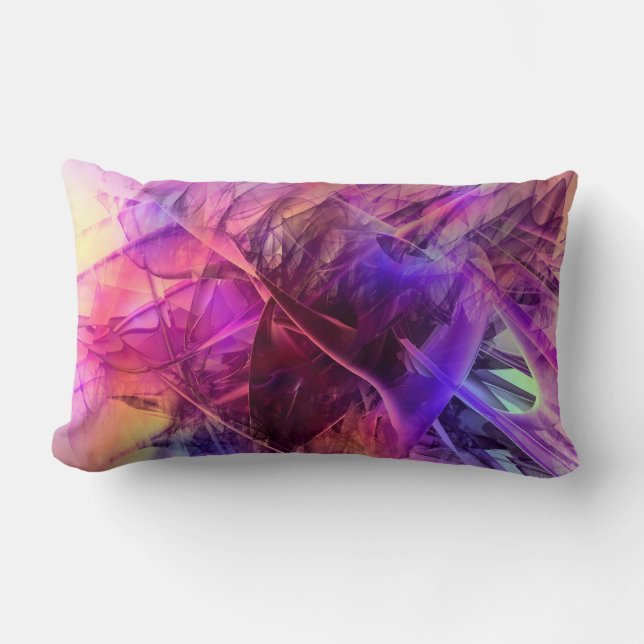 Spiky Shiny Glass Shards Abstract Design Lumbar Pillow (Front)