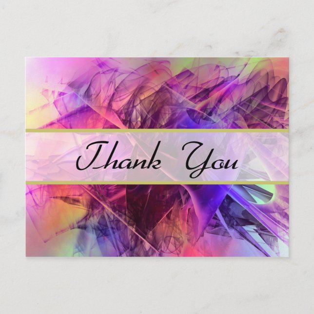 Spiky Shiny Shards Abstract Design Thank You Postcard (Front)