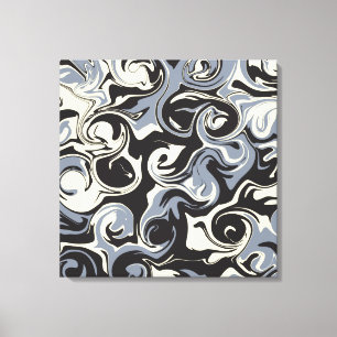 Spill - Black, Grey and Cream Canvas Print