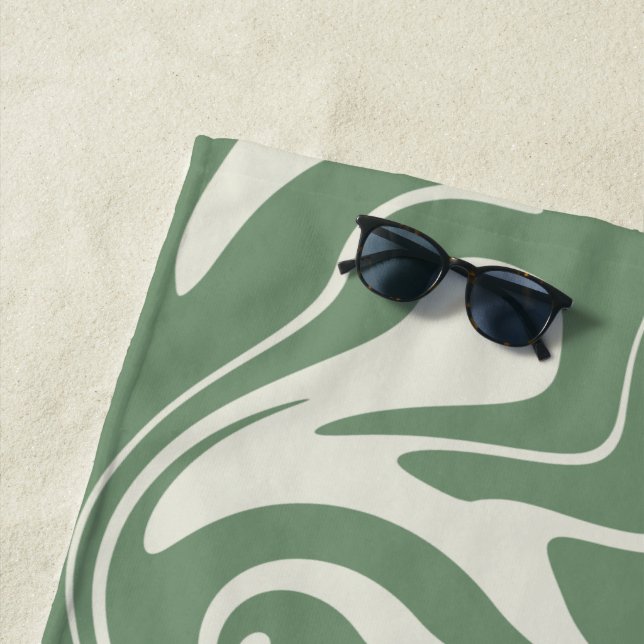Spill - Green Beach Towel (In Situ)