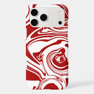 Spill in Red and White retro, marble swirl