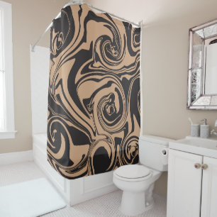 Spill in Tan and Black retro, marble swirl