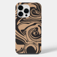 Spill in Tan and Black retro, marble swirl