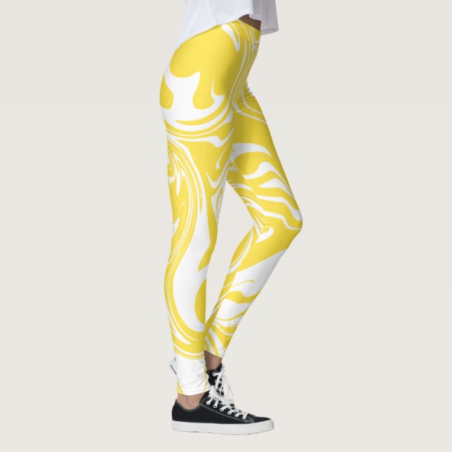 Spill - Lemon Yellow and White Leggings (Right)