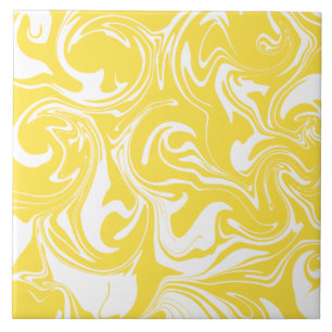 Spill - Lemon Yellow and White  Tile