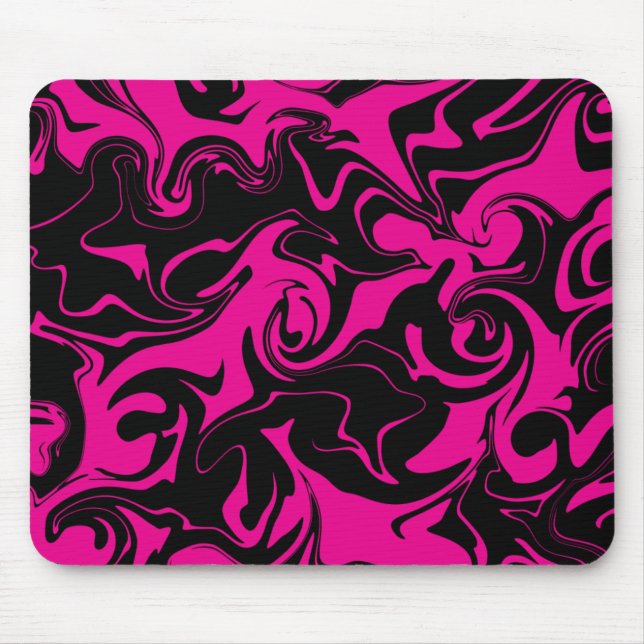 Spill - Magenta and Black Mouse Pad (Front)