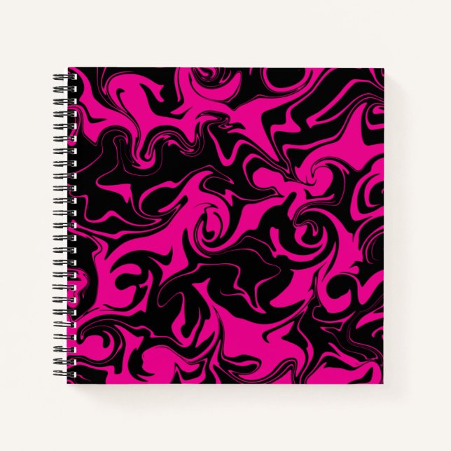 Spill - Magenta and Black Notebook (Front)