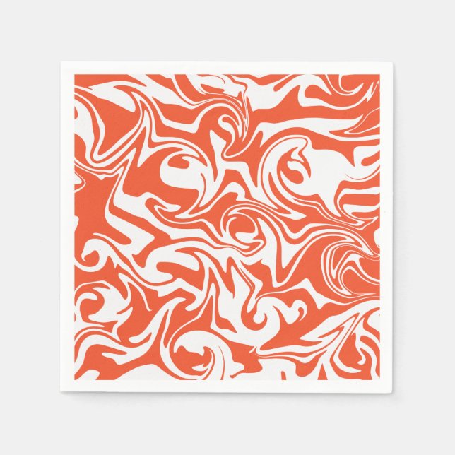 Spill - Orange and White Napkin (Front)
