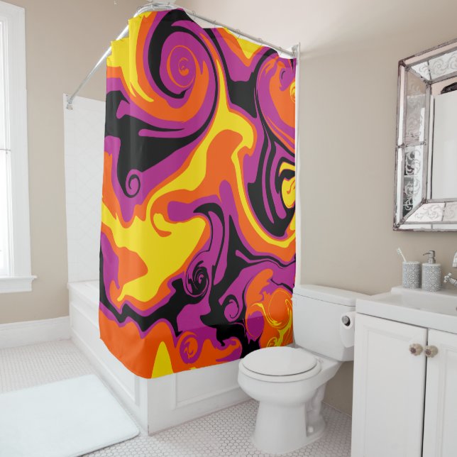 Spill - Orange, Black, Pink and Yellow (In Situ)