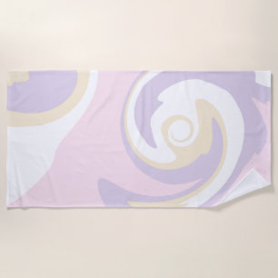 Spill - Pastel Pink, Yellow and Purple  Beach Towel
