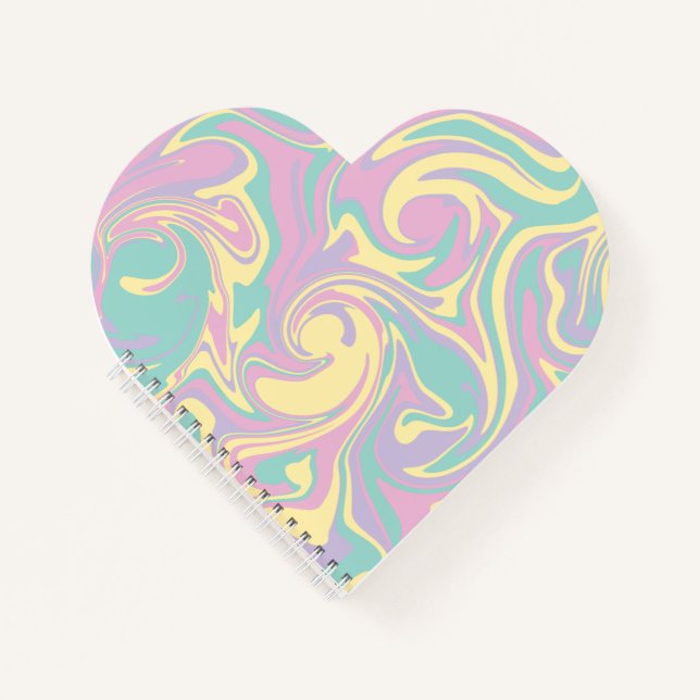 Spill - Pastel Pink, Yellow, Purple and Green Notebook (Front)