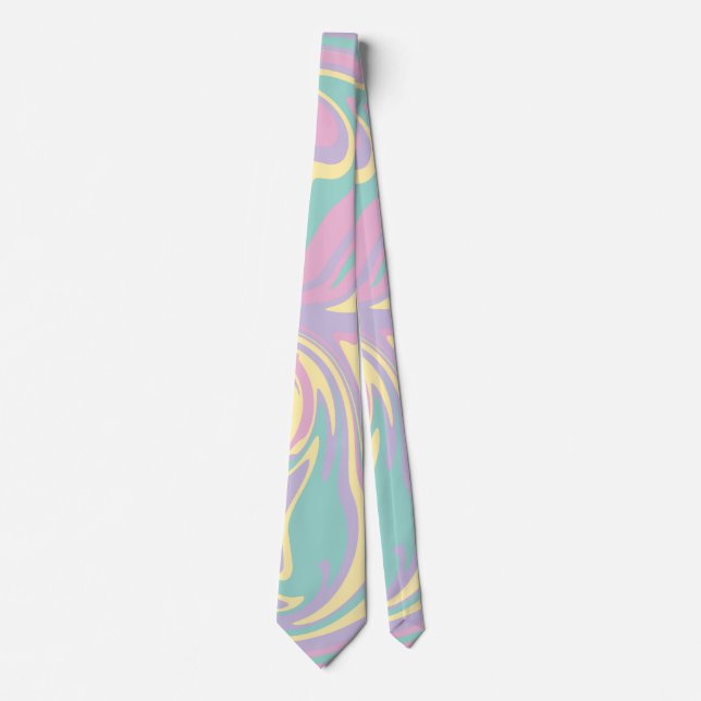 Spill - Pastel Pink, Yellow, Purple and Green  Tie (Front)