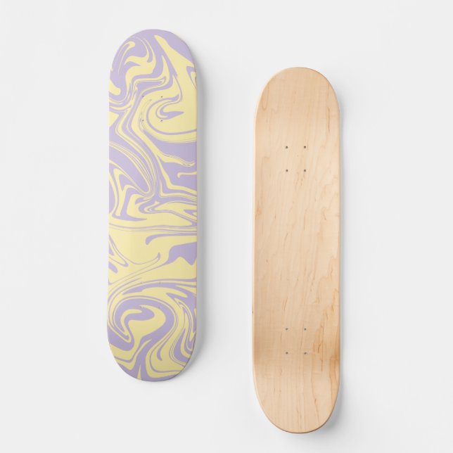 Spill - Pastel Yellow and Purple Skateboard (Front)