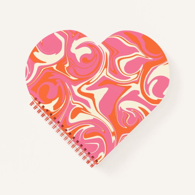 Spill - Pink, Orange and Cream Notebook (Front)