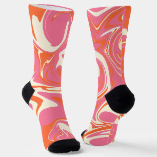 Spill - Pink, Orange and Cream Socks