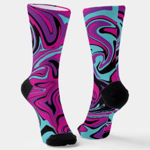 Spill - Pink, Purple, Blue and Black Socks