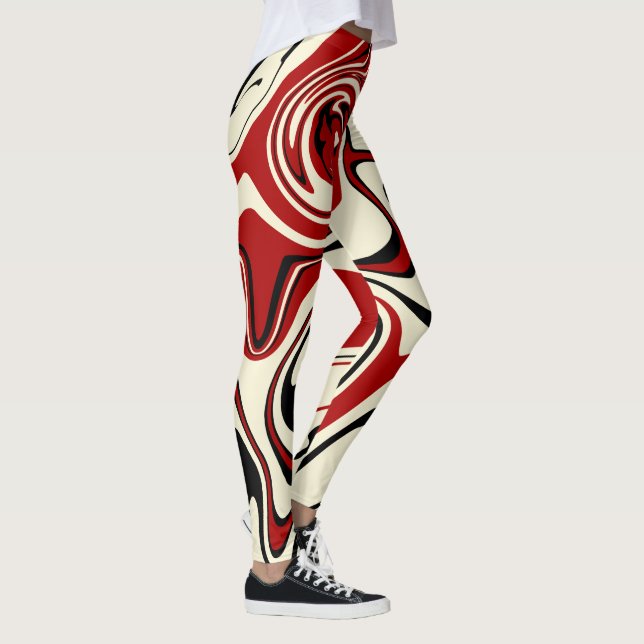 Spill - Red & Cream Leggings (Right)