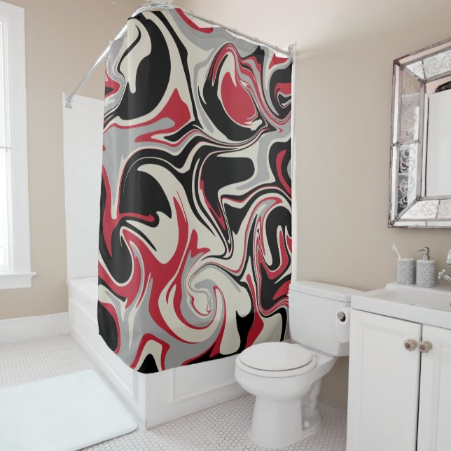 Spill - Red, Grey, Black and Bone White (In Situ)