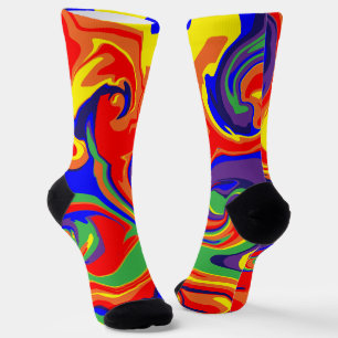Spill - swirling liquid rainbow socks