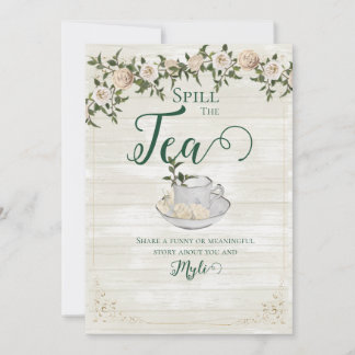 Spill the Tea Bridal Shower Flat Advice Card