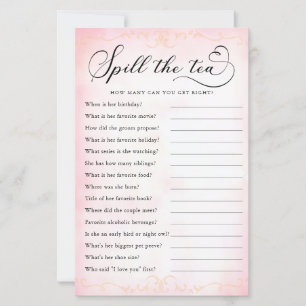 Spill the Tea Bridal Shower Game – Tea Party Theme