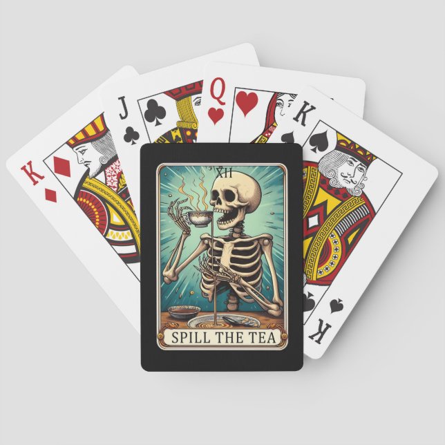 Spill The Tea Tarot Poker Cards (Back)