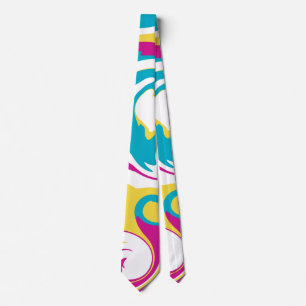 Spill - Turquoise, Yellow, Pink and White Tie